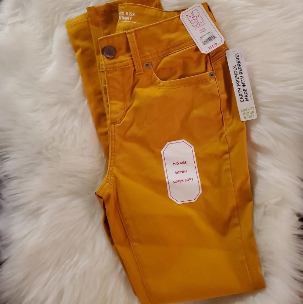 NWT Girls Size 7 No Boundaries gold skinny jeans